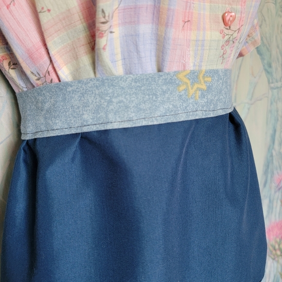 Vintage Apron Handmade 90s Vintage Dark Blue - Picture 7 of 7